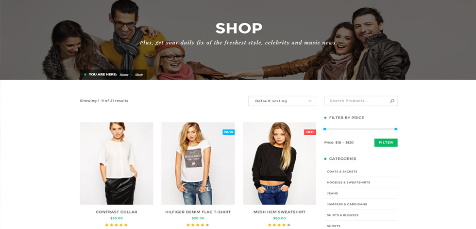 Shop page