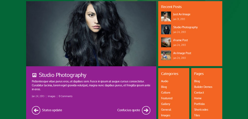 Blog post page