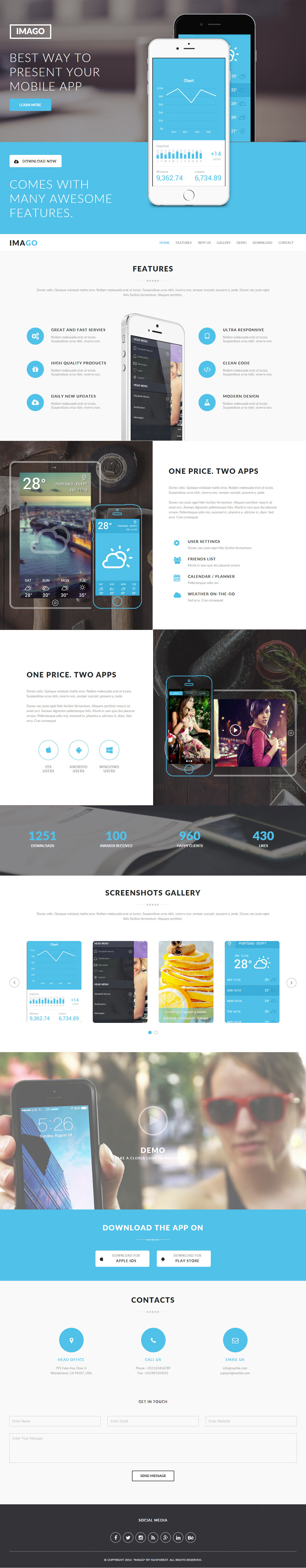 Imago Muse Mobile App Landing Page Template