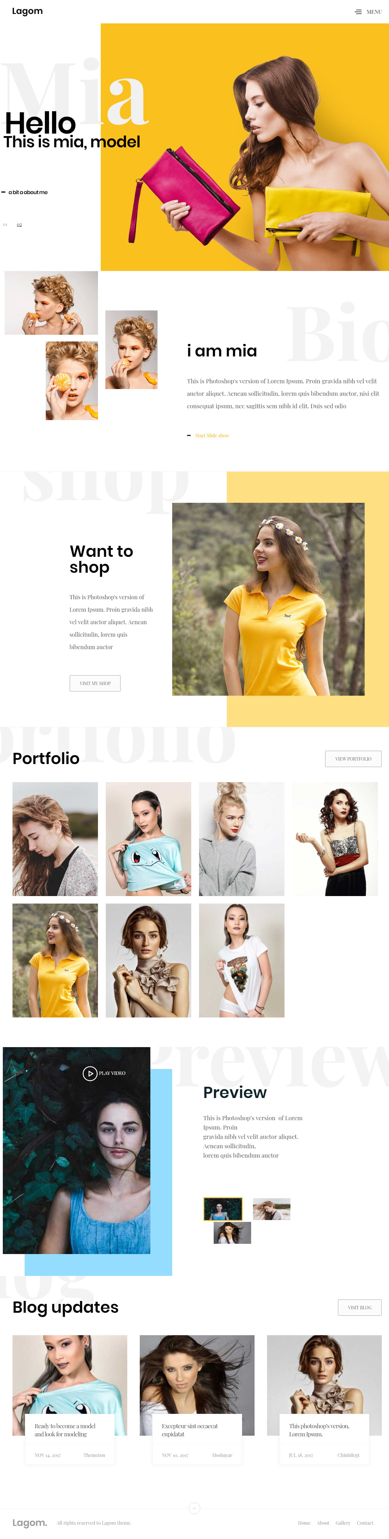 Lagom Best WordPress Model Agency Theme
