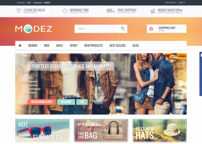 MODEZ – Premium Responsive Prestashop Theme + Blog