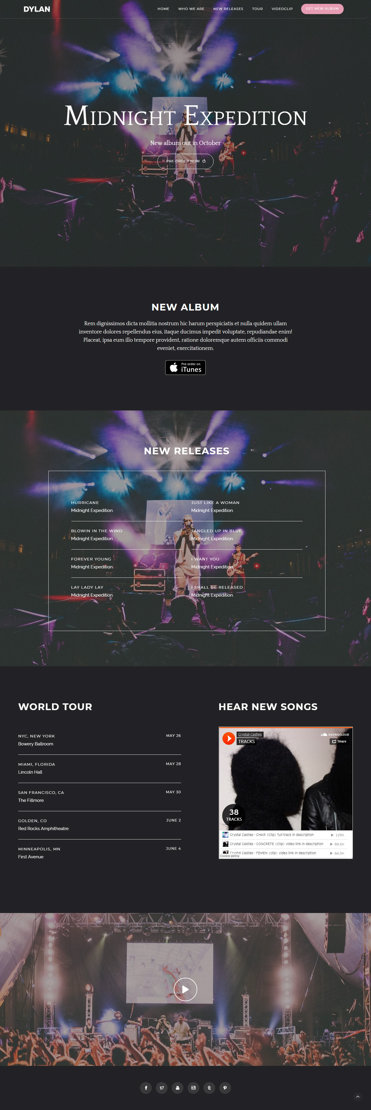 Dylan Drupal Music and Band Theme