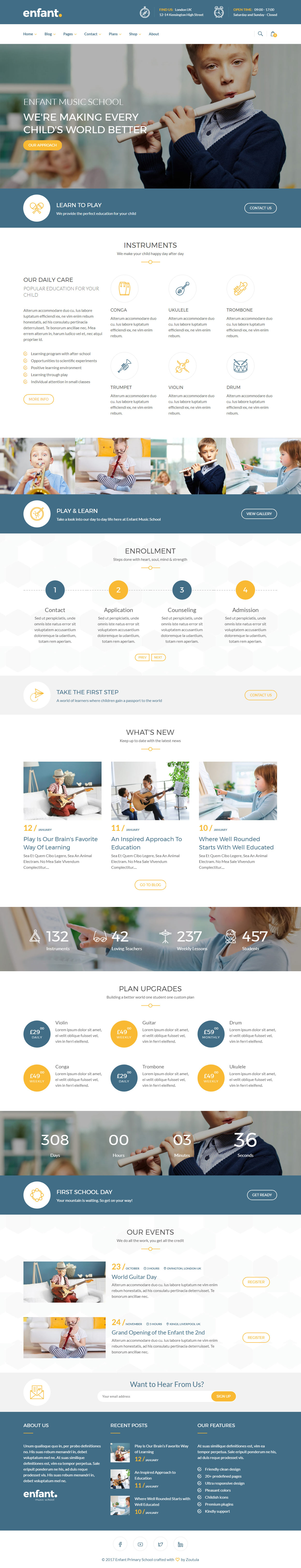 Enfant WordPress Music School Theme