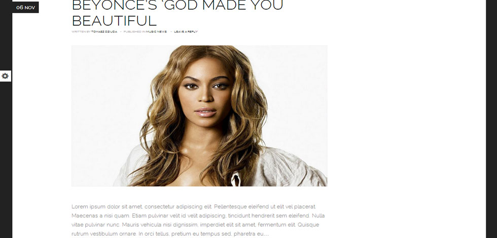Blog post page
