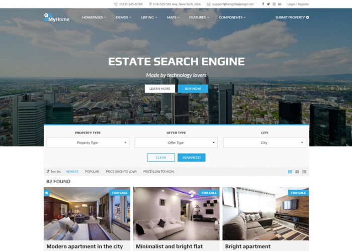 MyHome – Premium Responsive Real Estate WordPress Theme