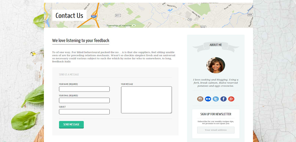 Contact page
