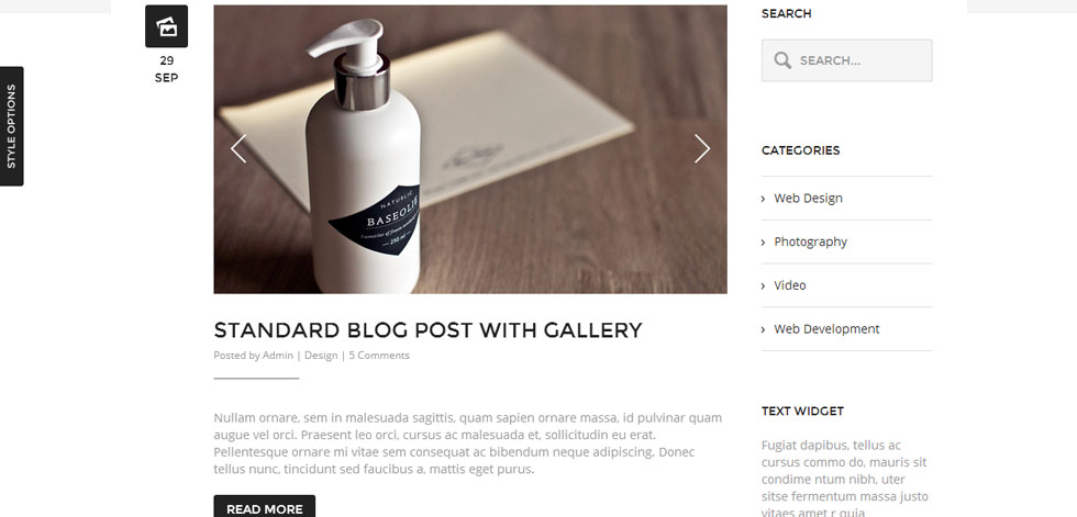 Blog post page