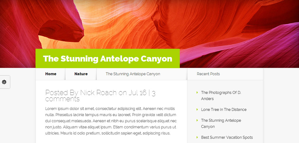 Blog post page