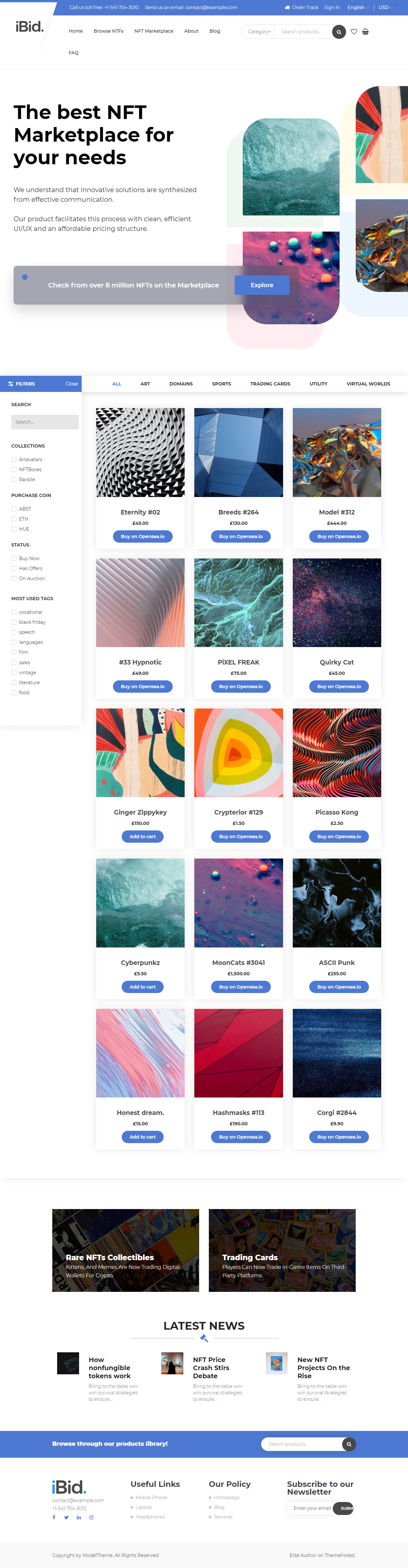 iBid NFT Marketplace WordPress Theme