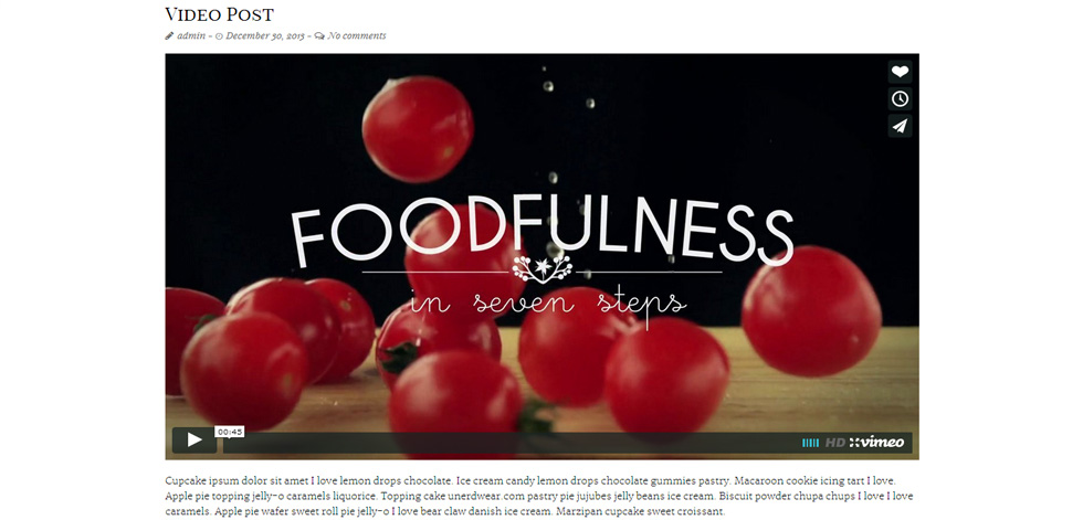 Blog post page