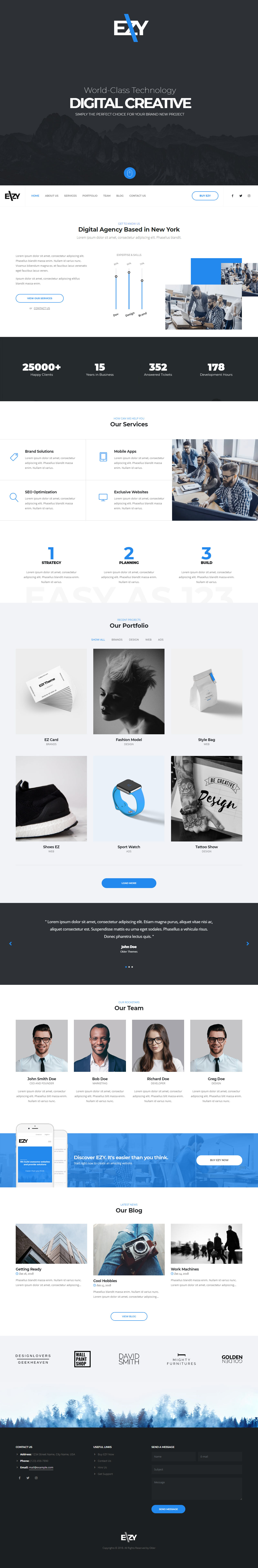 EZV HTML5 One Page Website Templates