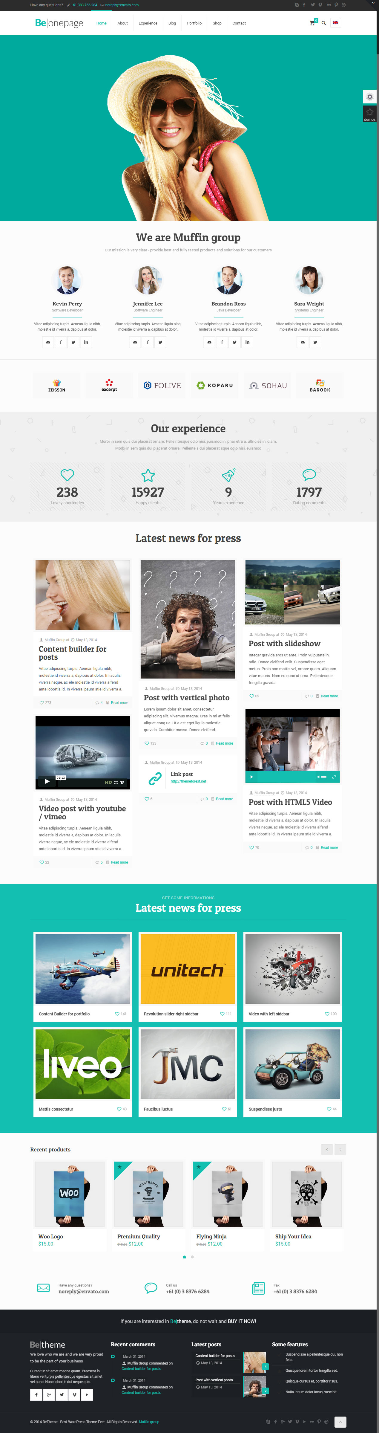 BeTheme One Page WordPress Themes