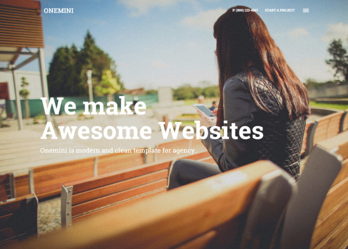 Onemini – Premium Responsive One Page HTML5 Template