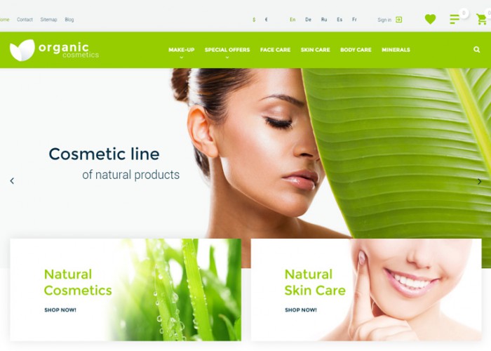 Organic Cosmetics – Premium Responsive PrestaShop Theme