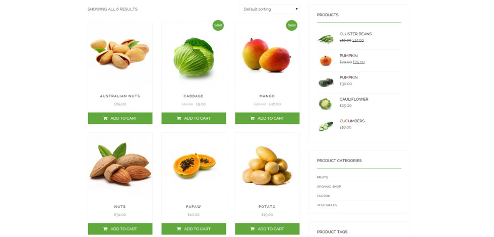 Shop page
