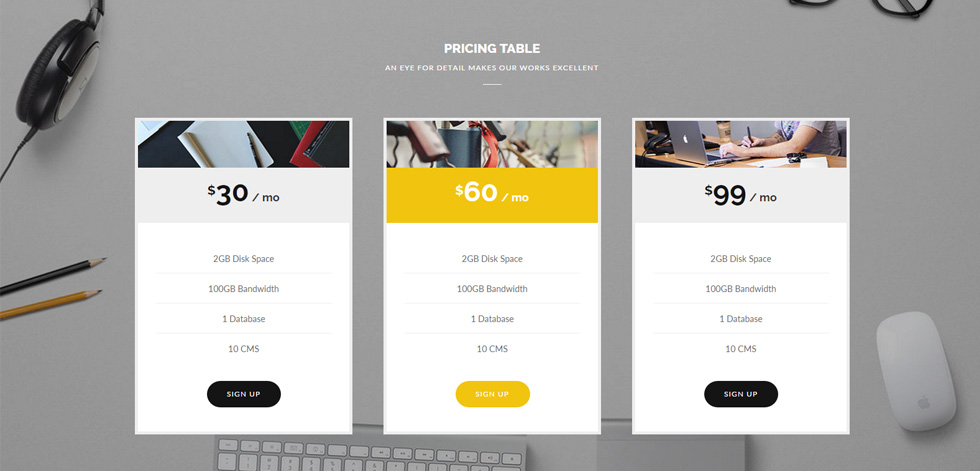 Pricing Tables