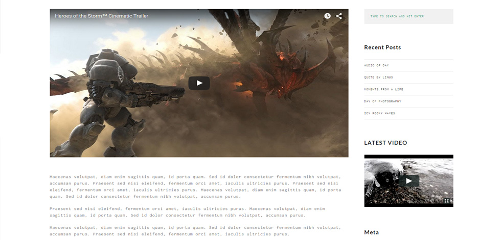 Blog post page