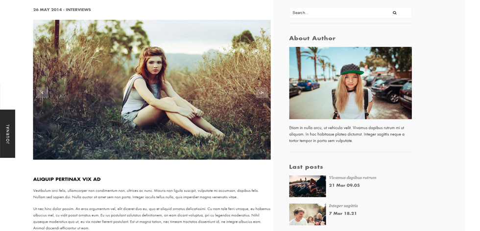 Blog post page