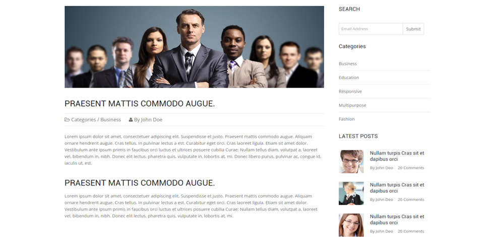 Blog post page
