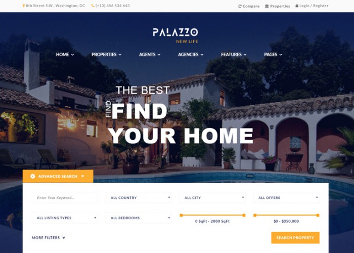 Palazzo – Premium Responsive Real Estate WordPress Theme
