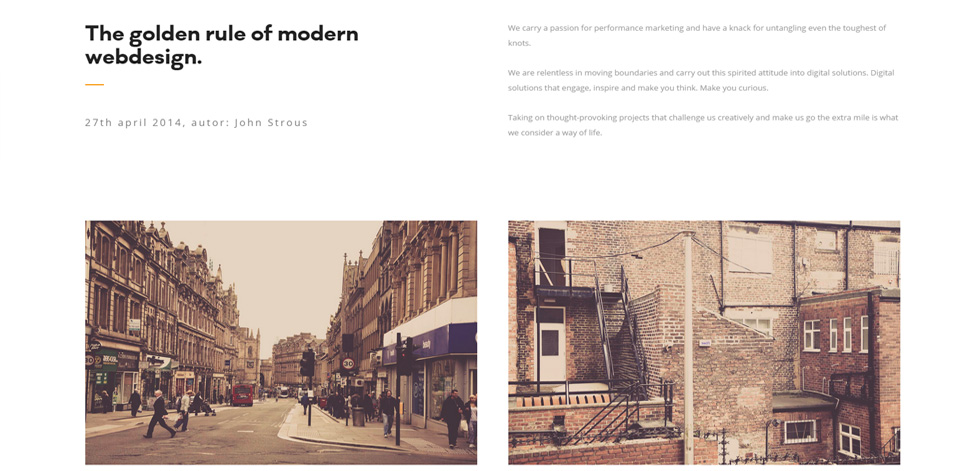 Blog post page