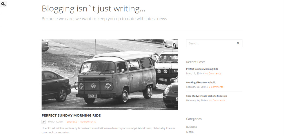 Blog post page