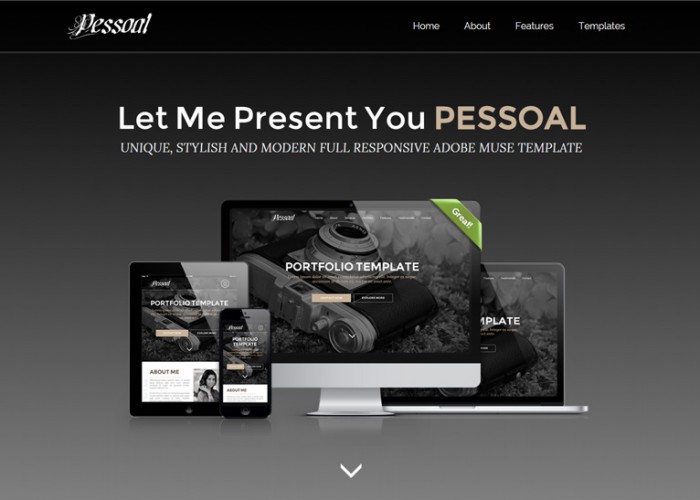 Pessoal – Premium Responsive Portfolio Muse Template