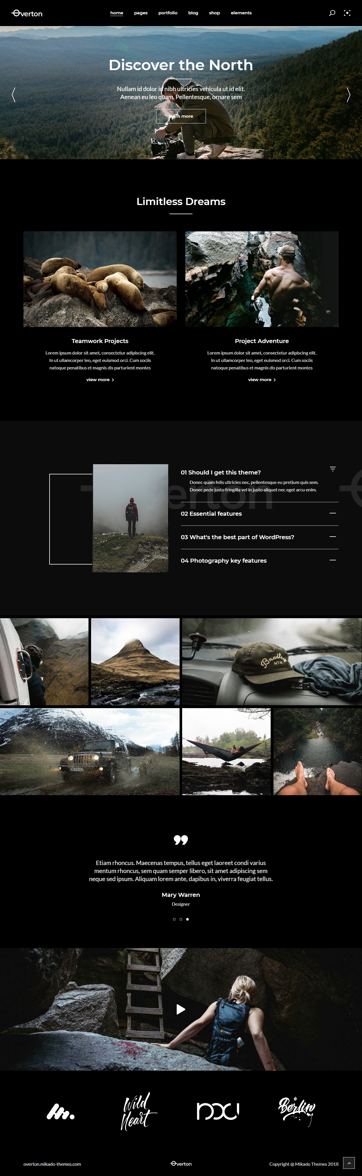 Overton Best WordPress Photography Themes