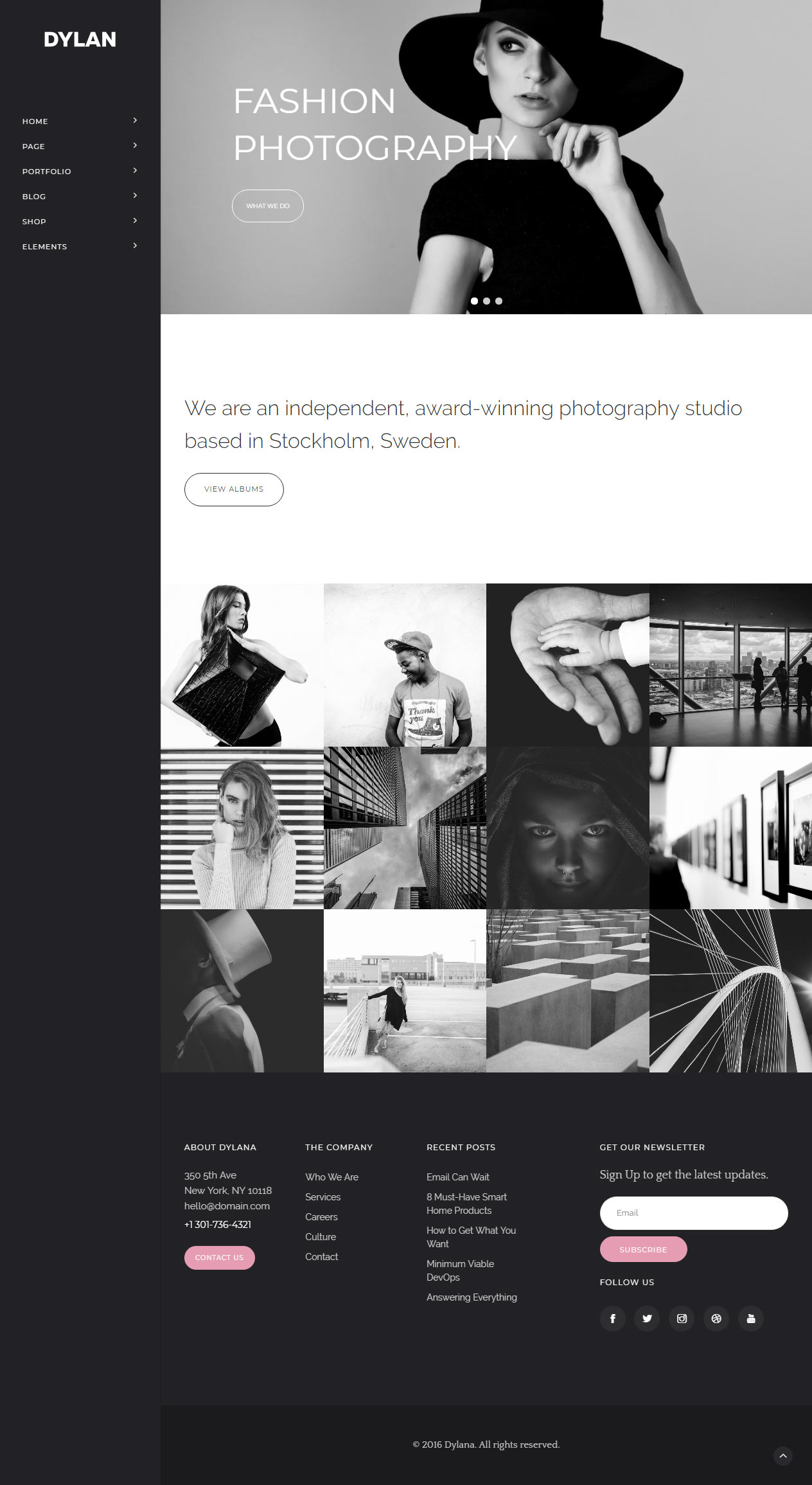 Dylan Drupal Photography Theme