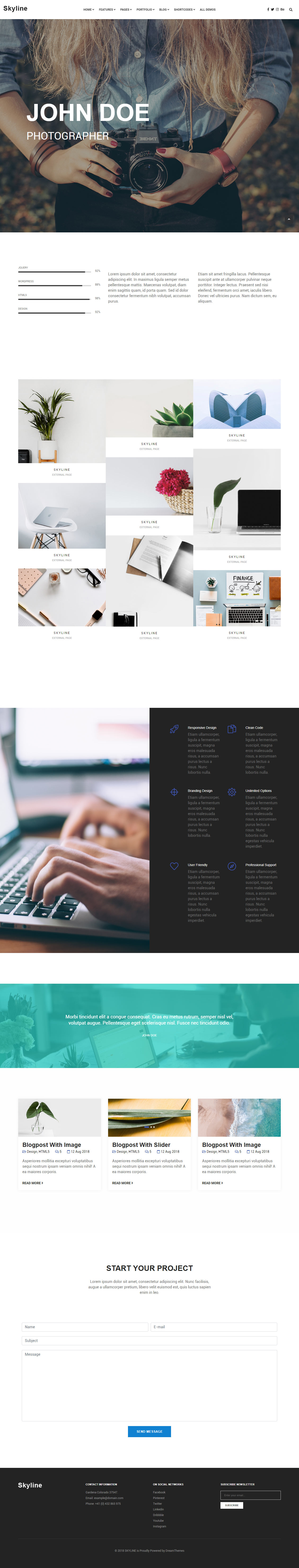 Skyline HTML5 Photography Website Templates