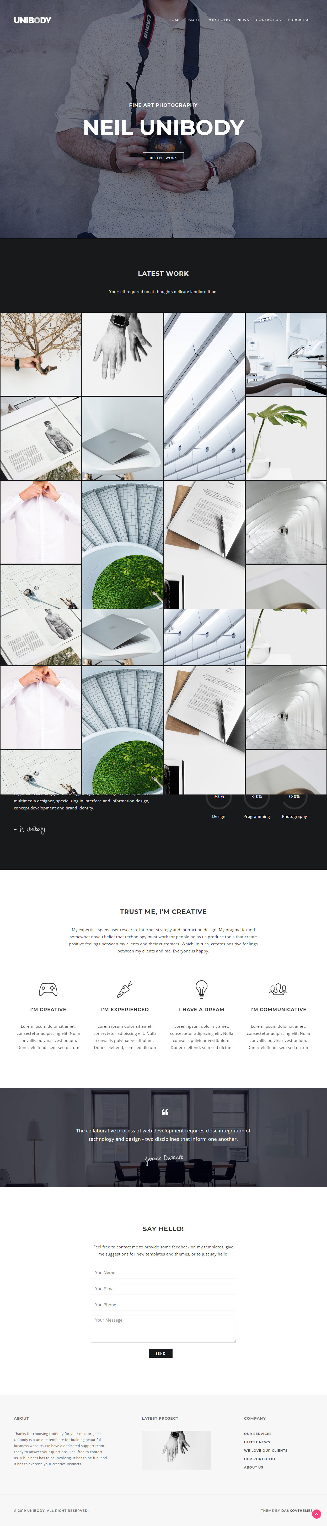 UniBody WordPress Photography Themes