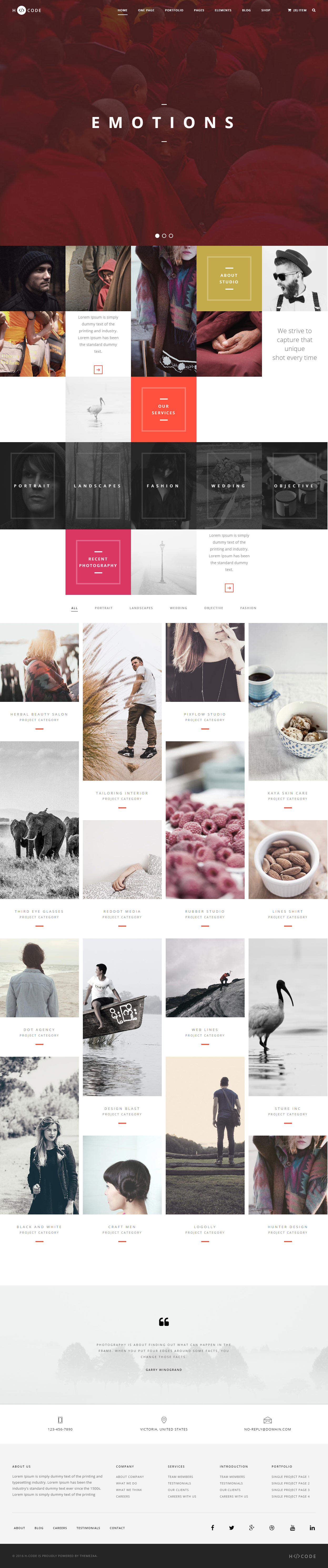 H-Code Best WordPress Photography Themes