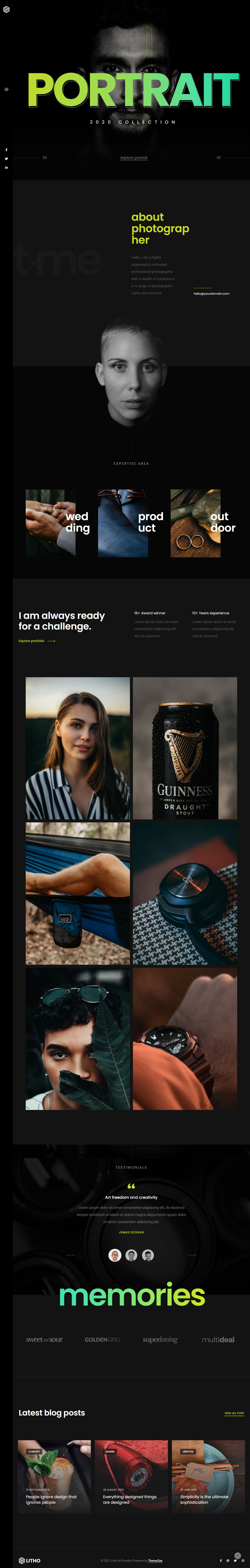 Litho HTML5 Photography Website Templates