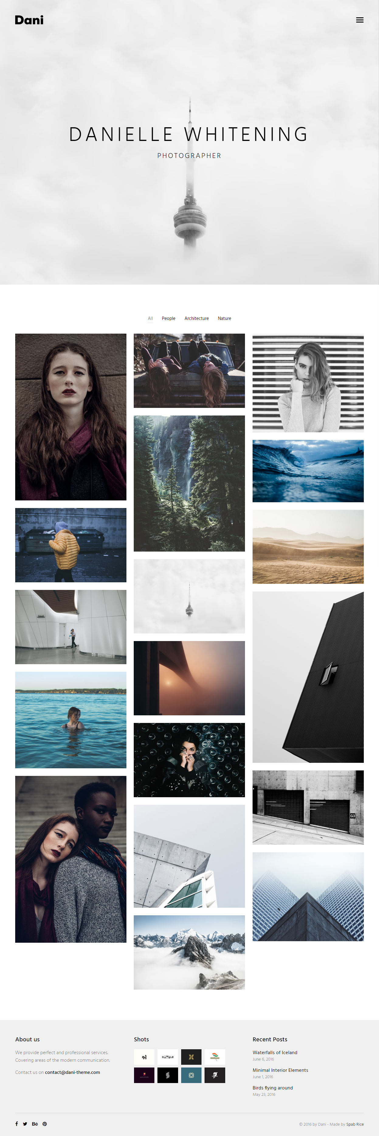 Dani HTML5 Photography Website Templates