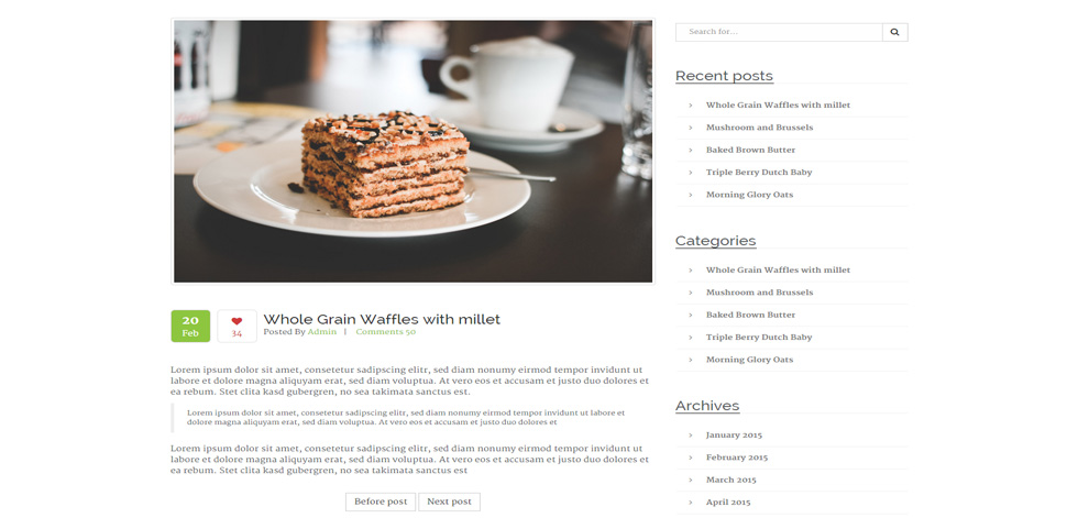 Blog post page