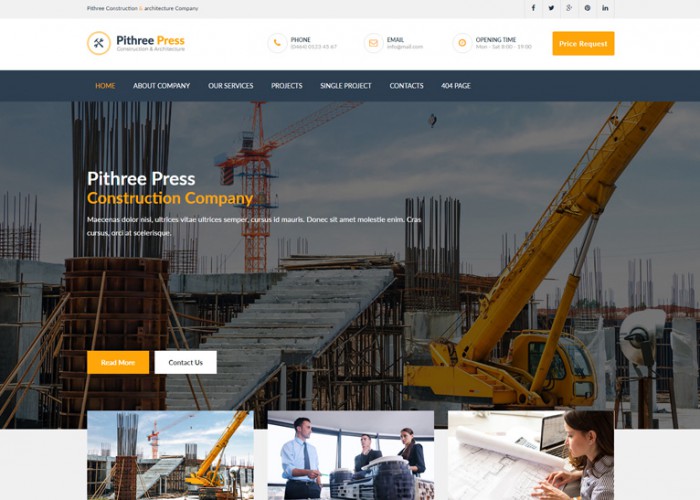 Pithree Press – Premium Responsive Construction Business Muse Template
