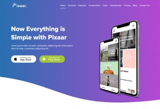 Pixaar – Premium Responsive Product Showcase Landing Page HTML5 Template