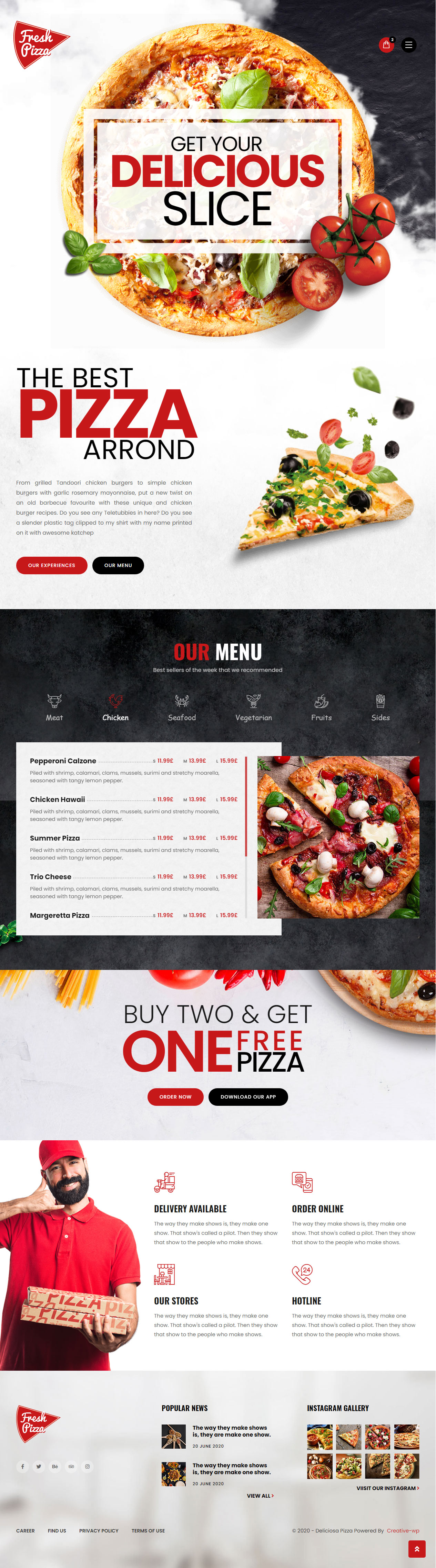 Delicious Pizza Website Templates
