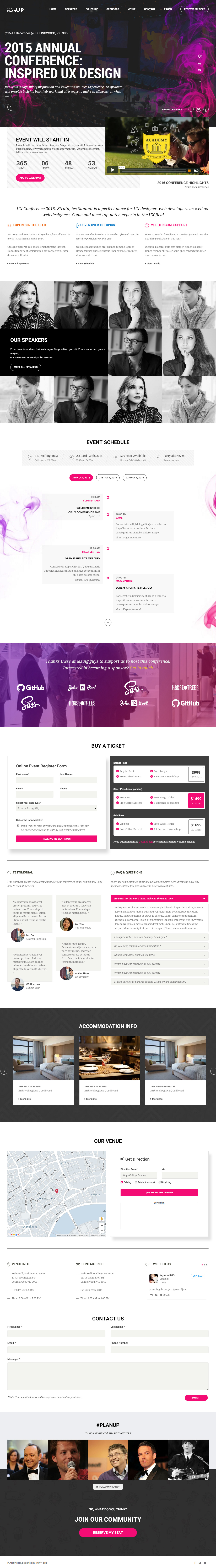 PlanUp Events WordPress Theme