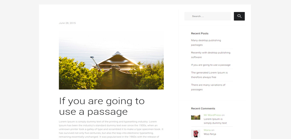 Blog post page