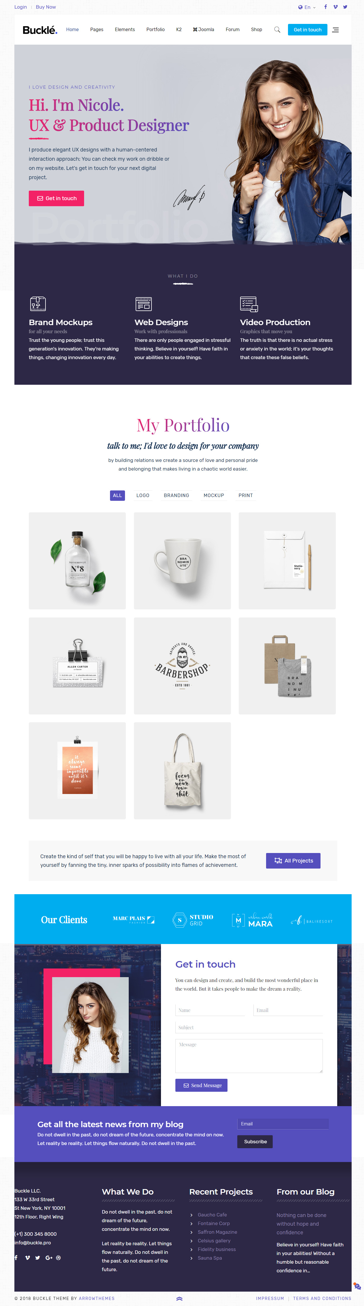 Buckle Joomla Portfolio Templates