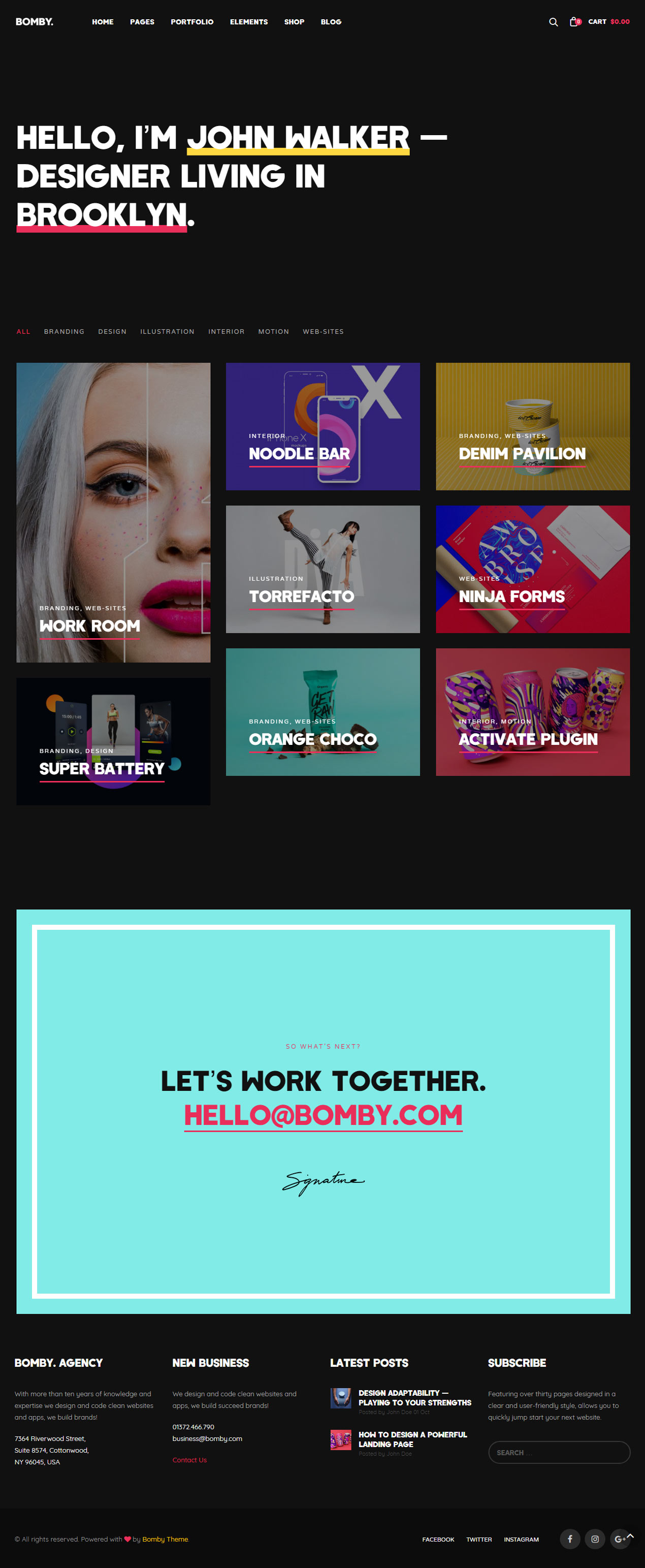 Bomby Best WordPress Portfolio Themes