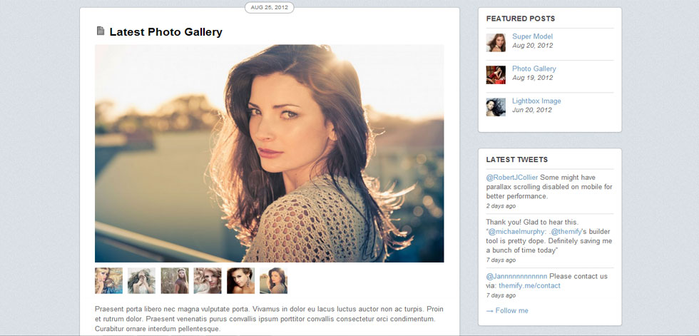 Blog post page