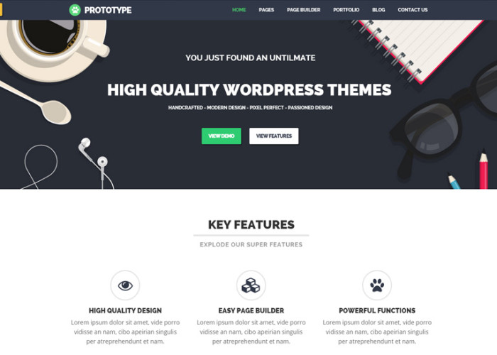 Prototype – Premium Responsive Flat WordPress Theme