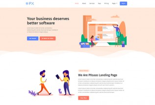 PXsaas – Premium Responsive Saas Landing Page HTML5 Template