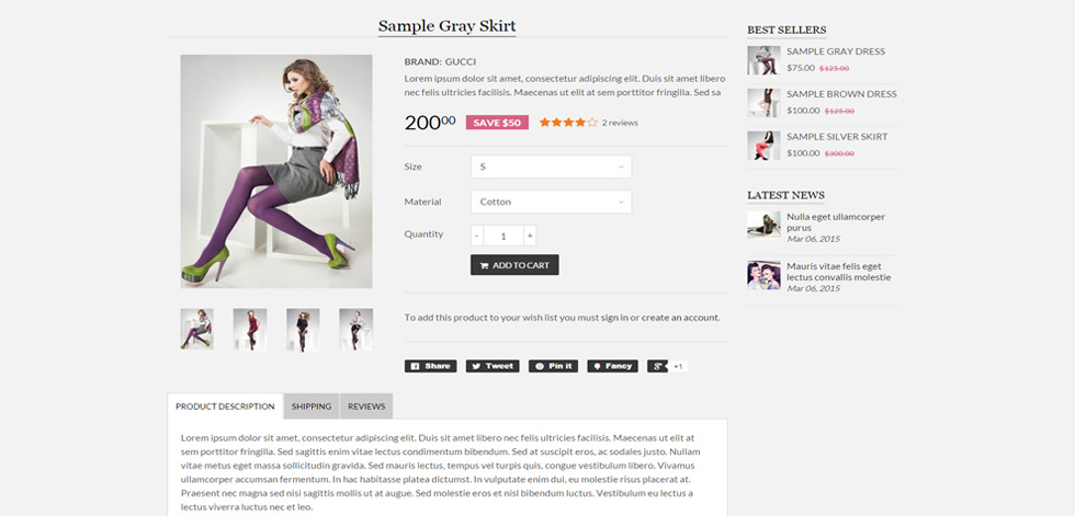 Product page