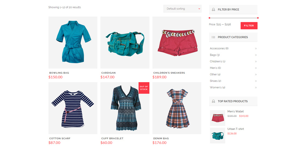 Shop page