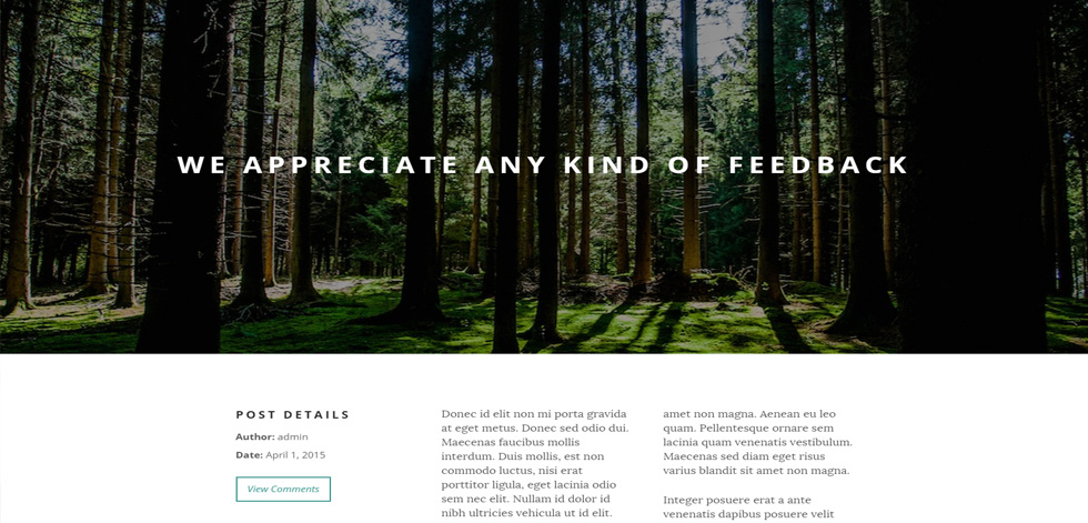 Blog post page