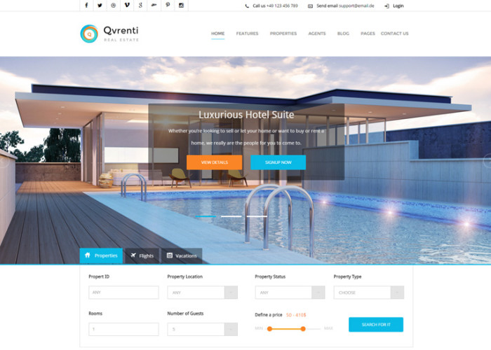 Qvrenti – Premium Responsive Real Estate HTML5 Template