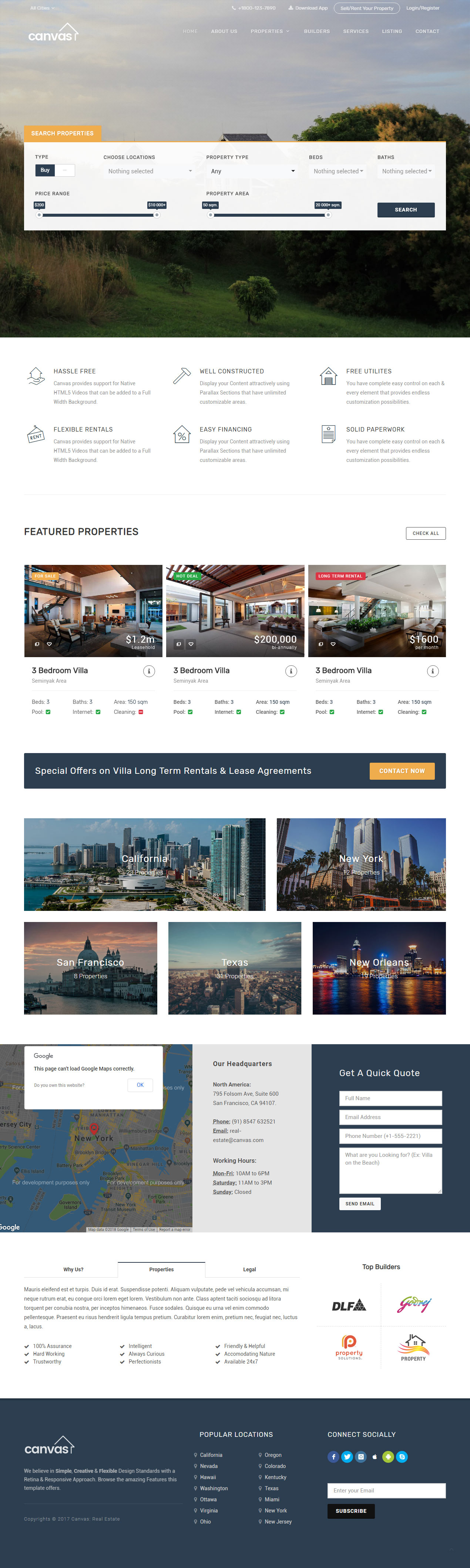 Canvas Real Estate Website Templates